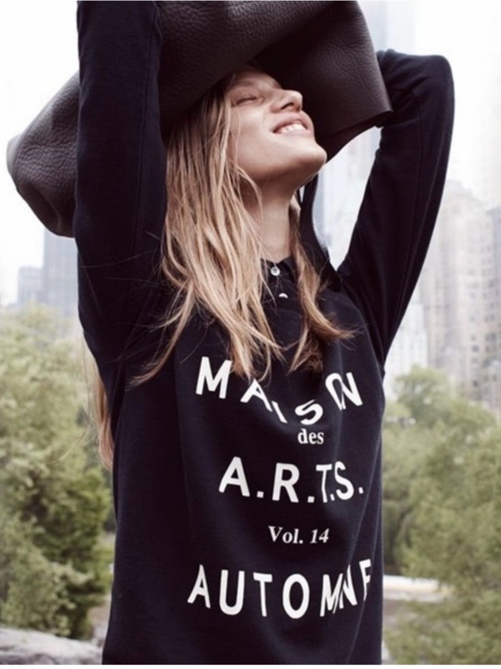 Madewell Maison Arts Crewneck Black Sweatshirt